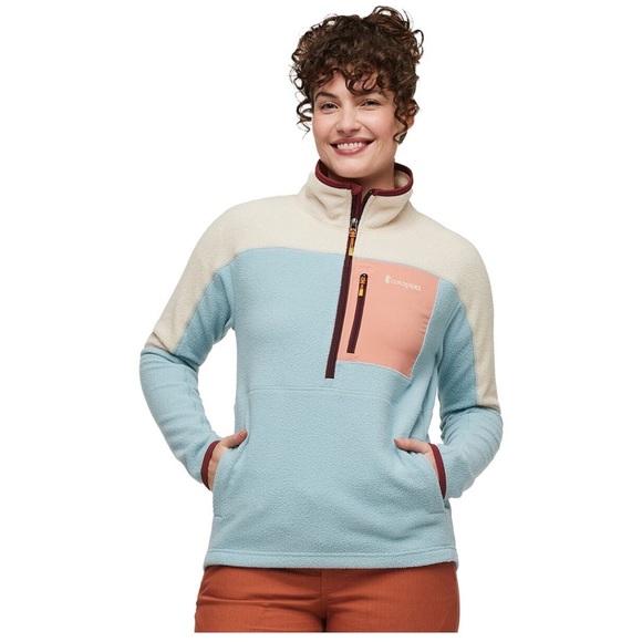 Cotopaxi Women's Large Abrazo Fleece Half-Zip Jacket  Cream Blue NWT Jacket - Picture 7 of 14